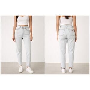 Vintage Guess Jeans Light Wash High Rise Tapered Jeans Zipper Hem Size 29